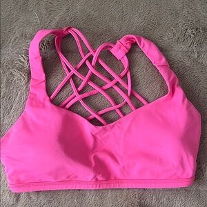 Lululemon Athletica Vibrant Pink Strappy Sports Bra